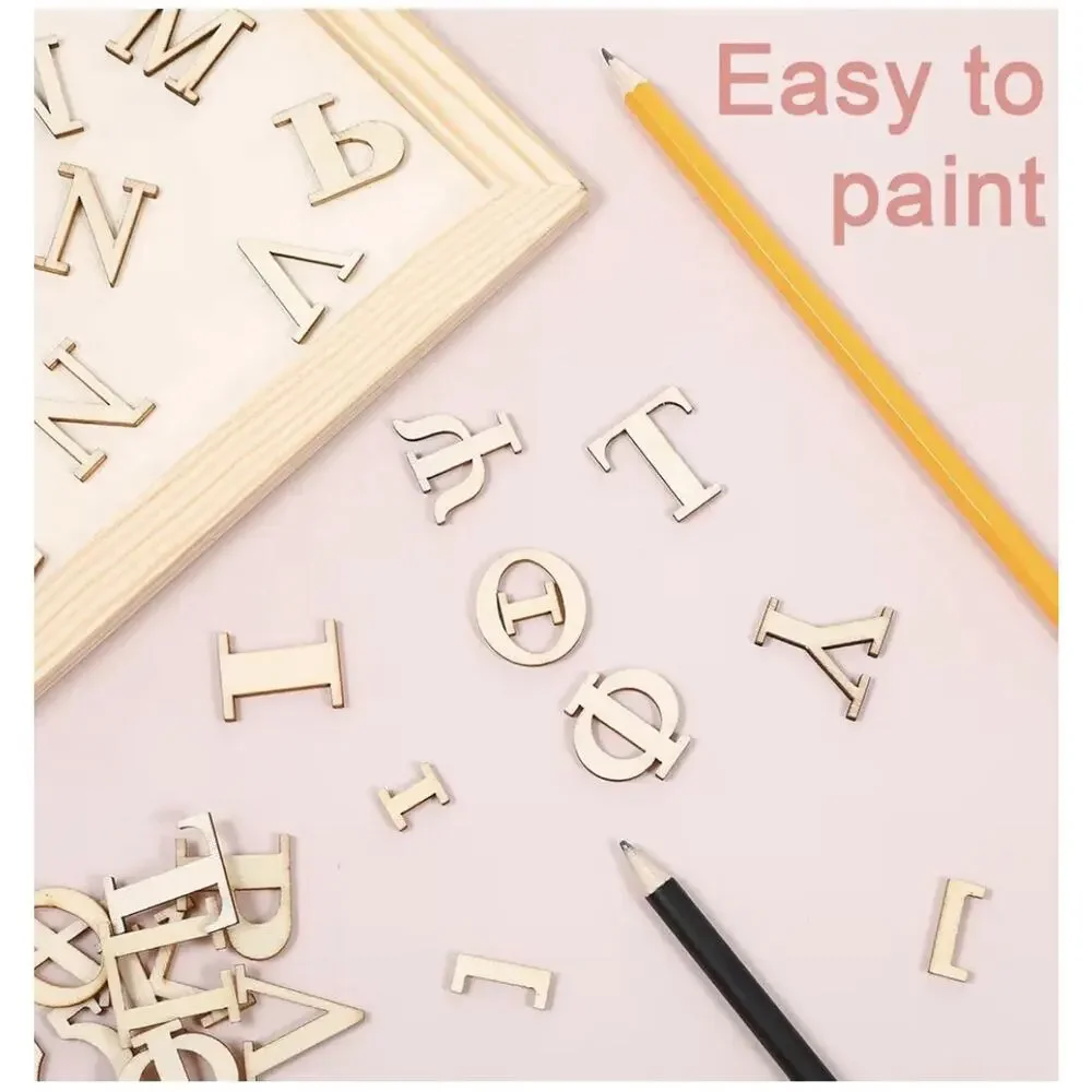 1 Inch 70 Pcs Wood Greek Letters, Unfinished Wooden Alphabet Letters for Sororit